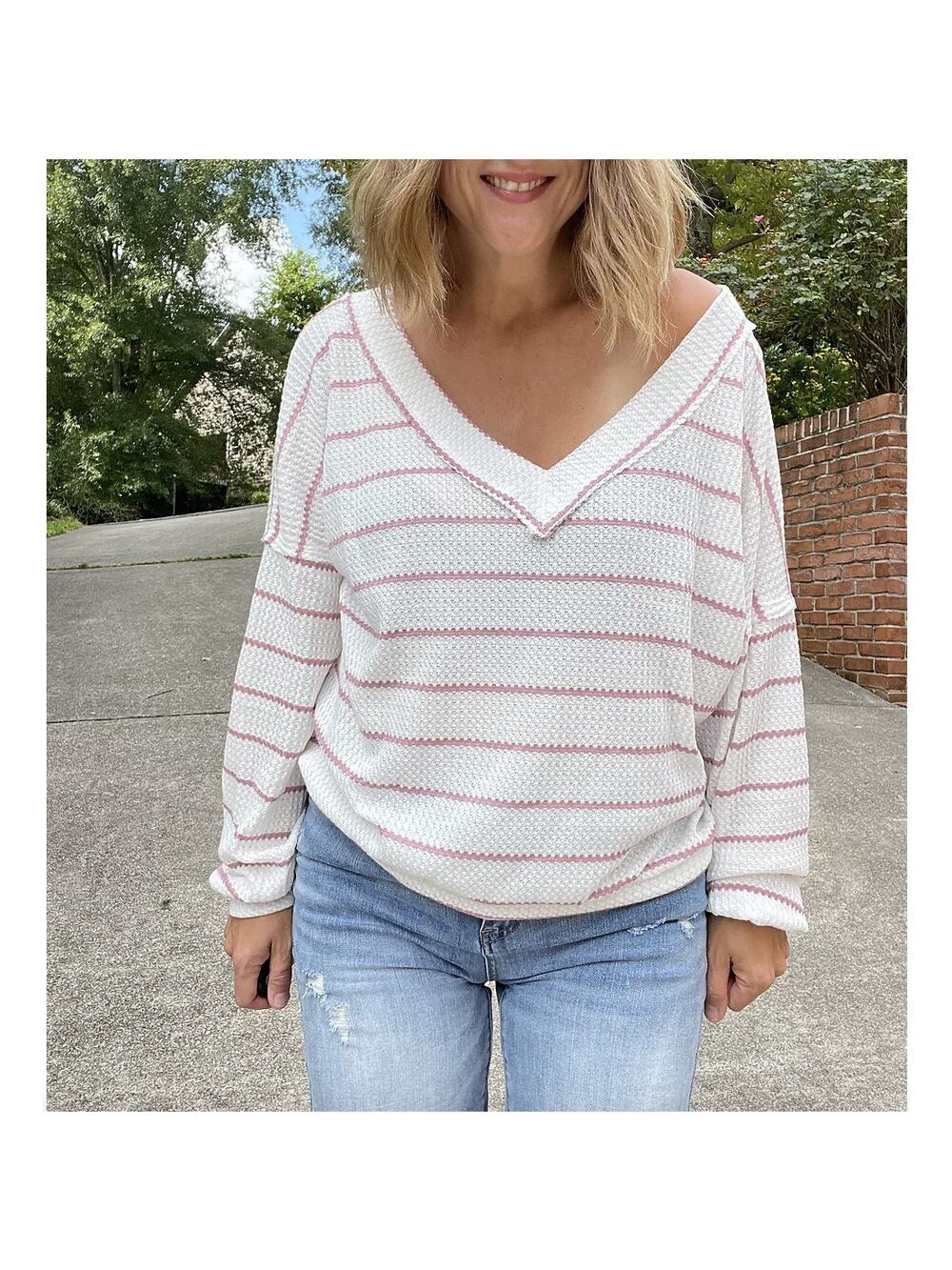 Pink Striped Top